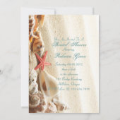 エレガント海砂貝ビーチブライダルシャワー 招待状 (裏面)