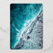 エレガント海青結婚波フォイル招待状 箔招待状 (裏面)