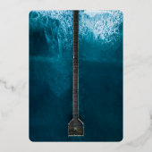 エレガント海青結婚波フォイル招待状 箔招待状 (裏面)