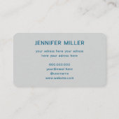 エレガント海青色水色フローラ 名刺 (裏面)