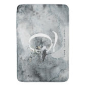 エレガント海 |ホエールモノグラム バスマット (正面縦)