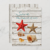 エレガント海seashellsビーチ保存日付 案内ポストカード (正面/裏面)