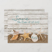 エレガント海seashellsビーチ保存日付 案内ポストカード (正面/裏面)