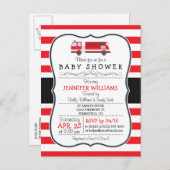 エレガント消防車ベビーシャワー招待状 インビテーションポストカード (正面/裏面)