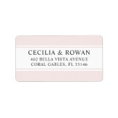 エレガント淡い色のシンプルピ結婚ンク差出人住所 ラベル (正面)