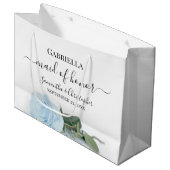 エレガント淡い色のダスティブルーバラメイド・オブ・オーナー(花嫁付き添い人)結婚ズ ラージペーパーバッグ (正面アングル)