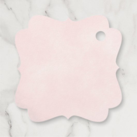 エレガント淡い色の赤面ピンク結婚ローズ フェイバータグ (裏面)