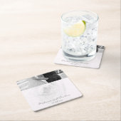 エレガント淡い色の赤面灰色バラ対 スクエアペーパーコースター (インサイチュ)