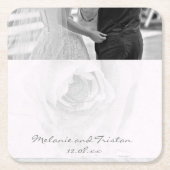 エレガント淡い色の赤面灰色バラ対 スクエアペーパーコースター (正面)