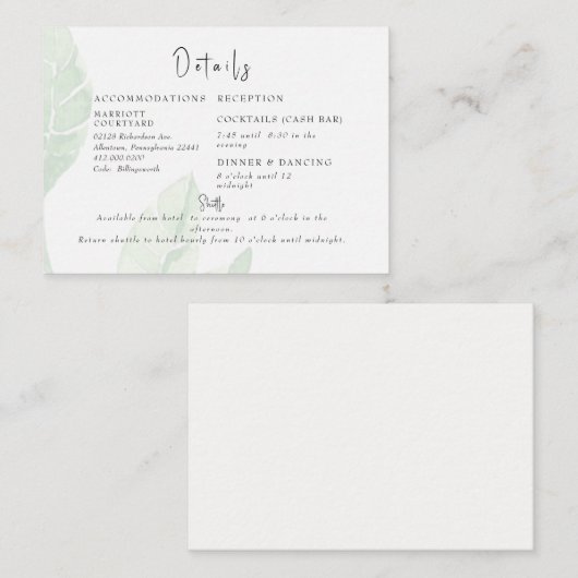 エレガント淡い色のFolids Cashバー&シャトルクリームエンクル エンクロージャーカード (正面/裏面)