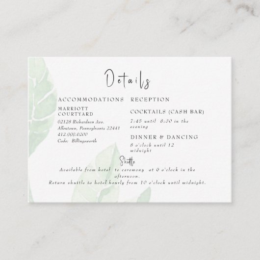 エレガント淡い色のFolids Cashバー&シャトルクリームエンクル エンクロージャーカード (正面)