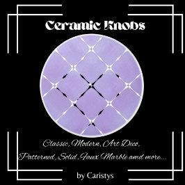 エレガント淡い色のMauve & White Squares セラミックノブ