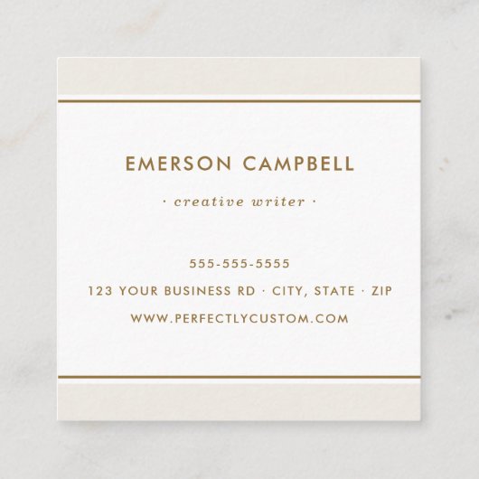 エレガント淡褐色縁どミニマル スクエア名刺 (裏面)
