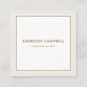 エレガント淡褐色縁どミニマル スクエア名刺 (正面)