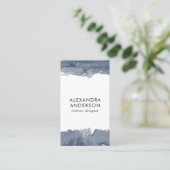 エレガント深いグレーウォータープロフェッショナルミニマル 名刺 (スタンド正面)