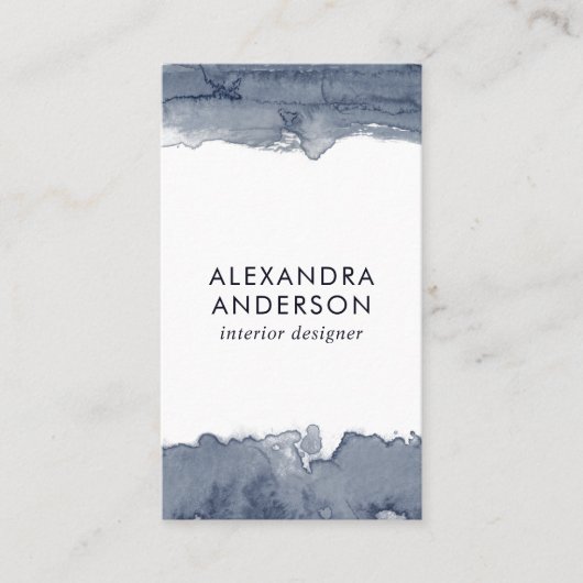 エレガント深いグレーウォータープロフェッショナルミニマル 名刺 (正面)
