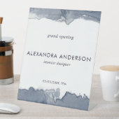 エレガント深いグレーウォーターミニマルカラーグランドオープニング 台座サイン (インサイチュ)