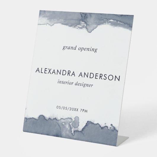 エレガント深いグレーウォーターミニマルカラーグランドオープニング 台座サイン (正面)