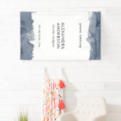 エレガント深いグレーウォーターミニマルカラーグランドオープニング 横断幕 (インサイチュ)