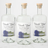 エレガント深いネイビーバラ結婚ズサンキュー リキュールボトルラベル (ボトル)