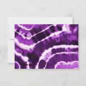 エレガント深いパープル大理石ろうけつ染めウェディングRSVPカード 出欠カード (裏面)