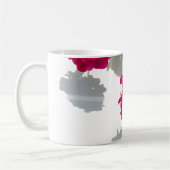 エレガント深いピンクフローラピンクゼラニウム コーヒーマグカップ (左)