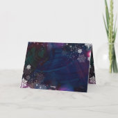 エレガント深いブルーピンクウィンターワンダーランドクリスマス シーズンカード (裏面)