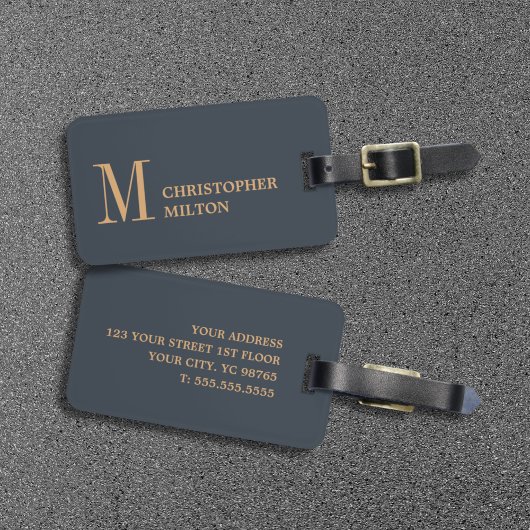 エレガント深いブルーブラウンはっきりした ラゲッジタグ