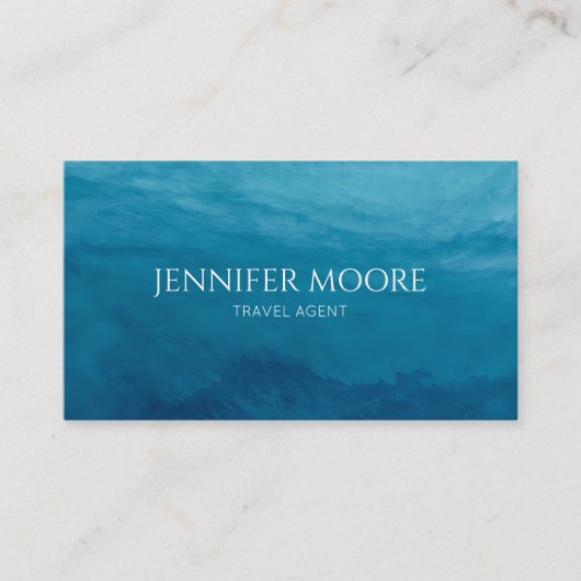 エレガント深いブルー海シービーチ 名刺 (正面)