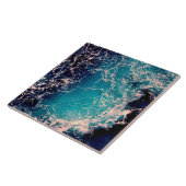 エレガント深いブルー海波背景 タイル (側面)