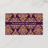 エレガント深い紫モノグラムWカスタマイズ可能 名刺 (裏面)