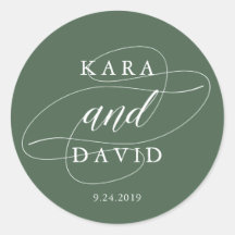 エレガント深い緑白結婚書