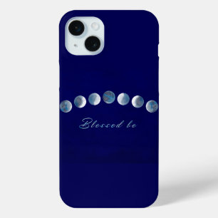 エレガント深い青い月賛美相Be iPhone 15 Miniケース