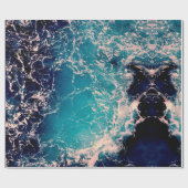 エレガント深い青海波の背景 ラッピングペーパー (フラット)