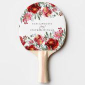 エレガント深い – 赤い庭の花 卓球ラケット (裏面)