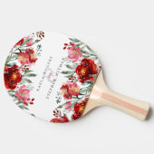 エレガント深い – 赤い庭の花 卓球ラケット (横)