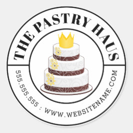 エレガント渦巻きケーキ曲線文字 ラウンドシール