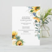 エレガント滴下ひまわり結婚フローラ 招待状 (スタンド正面)