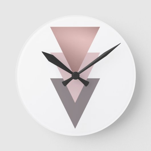 エレガント澄んバラ金ゴールド等角三角形 ラウンド壁時計 (正面)