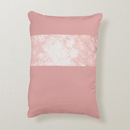 エレガント澄んフェイクバラ金ゴールドストライプピンク アクセントクッション (裏面(縦))