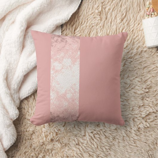エレガント澄んフェイクバラ金ゴールドストライプピンク クッション (ブランケット)