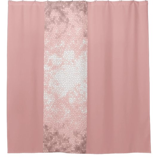 エレガント澄んフェイクバラ金ゴールドストライプピンク シャワーカーテン (正面)