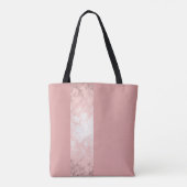 エレガント澄んフェイクバラ金ゴールドストライプピンク トートバッグ (裏面)