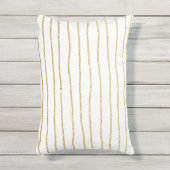 エレガント澄んフェイク金ゴールドグリッターストライプパターン アウトドアクッション (正面(縦))
