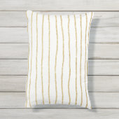 エレガント澄んフェイク金ゴールドグリッターストライプパターン アウトドアクッション (裏面(縦))