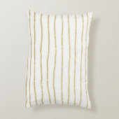 エレガント澄んフェイク金ゴールドグリッターストライプパターン アクセントクッション (裏面(縦))