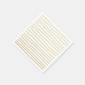 エレガント澄んフェイク金ゴールドグリッターストライプパターン スタンダードカクテルナプキン (角)
