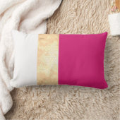 エレガント澄んフェイク金ゴールドピンク白ストライプ色 ランバークッション (ブランケット)