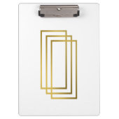 エレガント澄んフェイク金ゴールド幾何学長方形 クリップボード (正面)