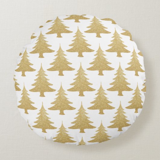 エレガント澄ん金ゴールドグリッター ラウンドクッション (正面)